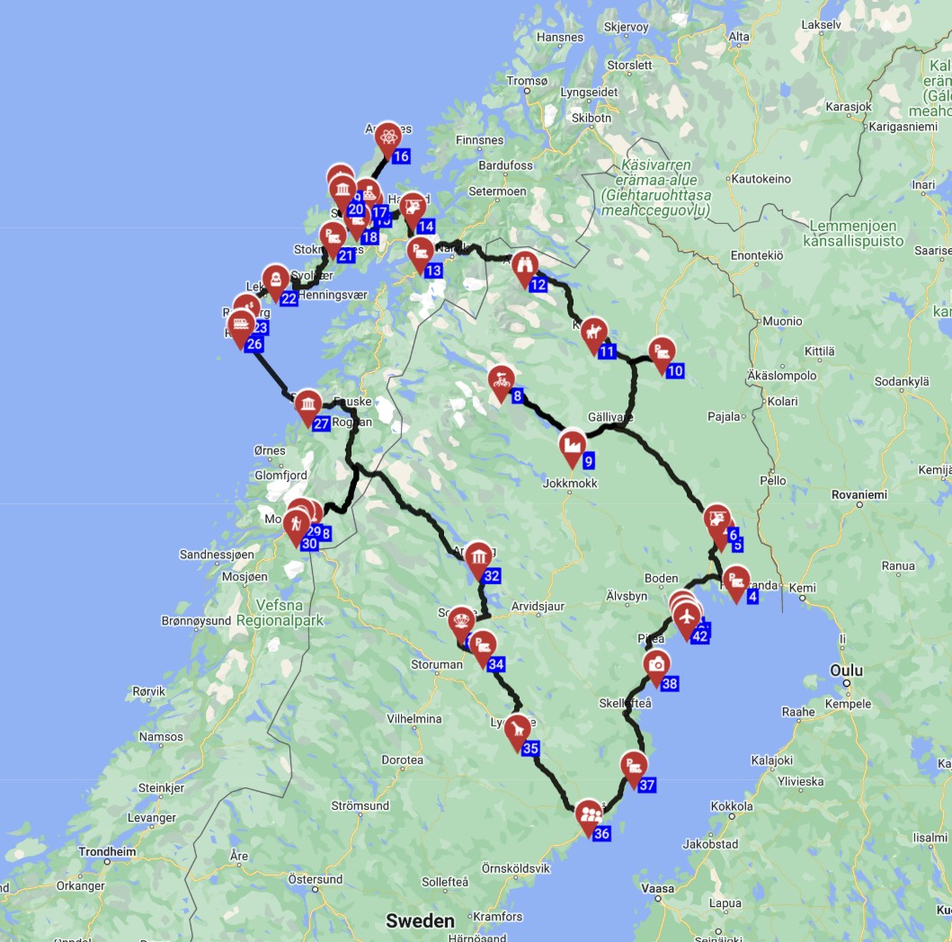 Map for Lulea Round trip - Timeless Scandinavia Fjords Forests and History